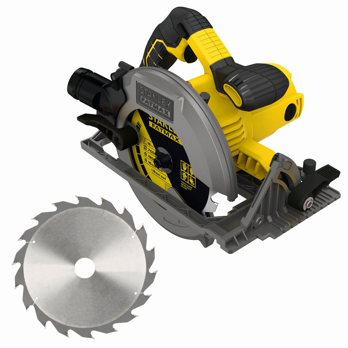 serra circular 1.650w ø190mm, velocidade 5.500 rpm, profundidade de corte 65mm, corte a bisel 0 - 45°. inclui 1 disco 190mm tct e mala - stanley (fme301k-qs) - fme301k-qs