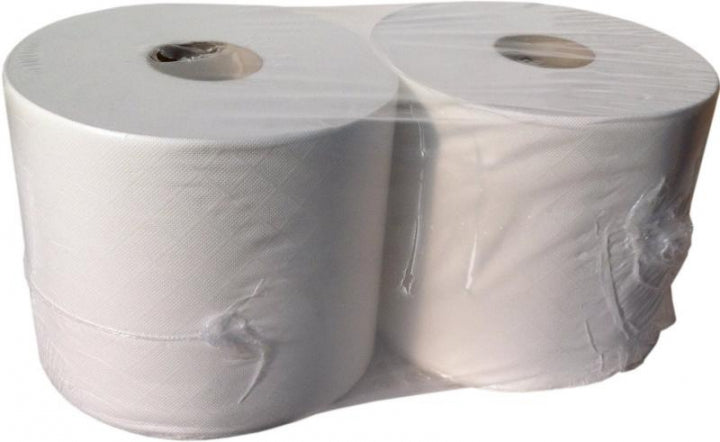 rolo papel industrial folha dupla 420m 100% pasta virgem - pack 2 un. - ribeta - ribeta0007