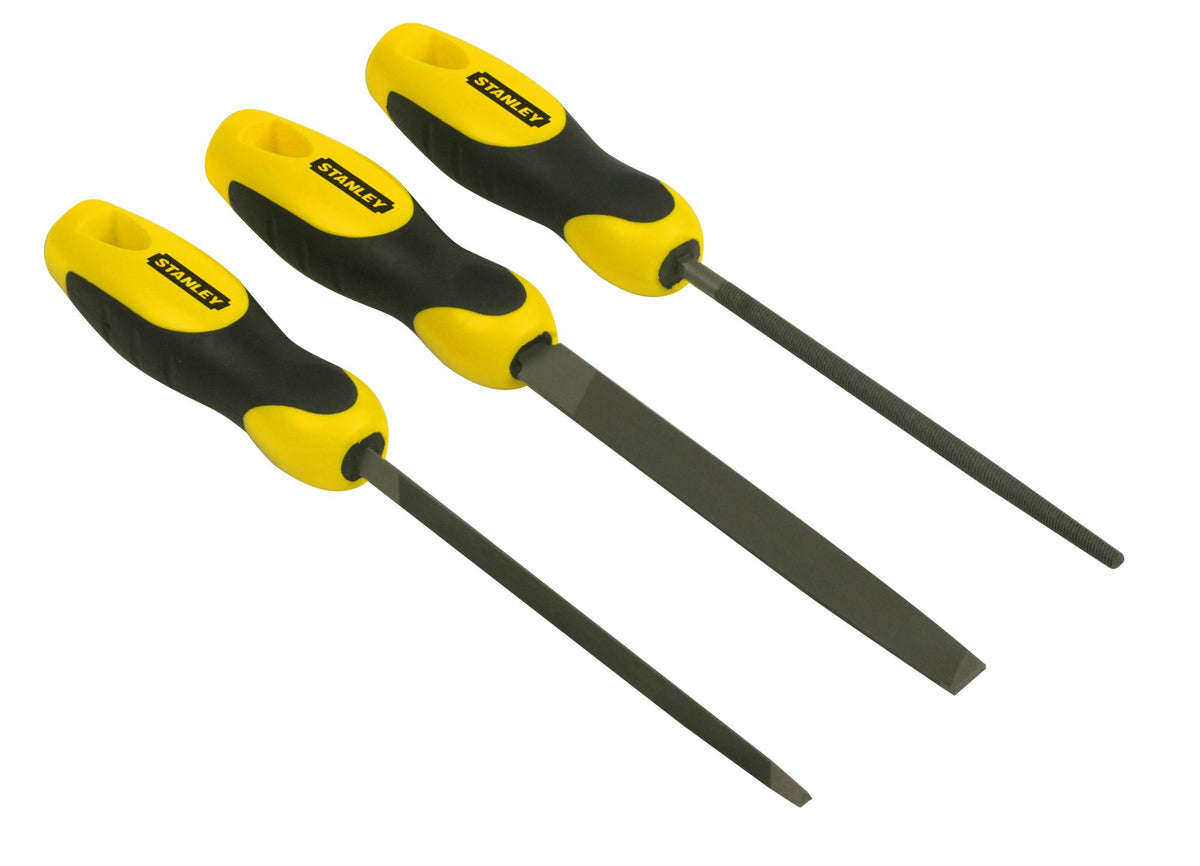 Conjunto de 3 Limas Bastarda 6'/150mm - Redonda, Plana, Triangular - STANLEY (0-22-445) - vista 1