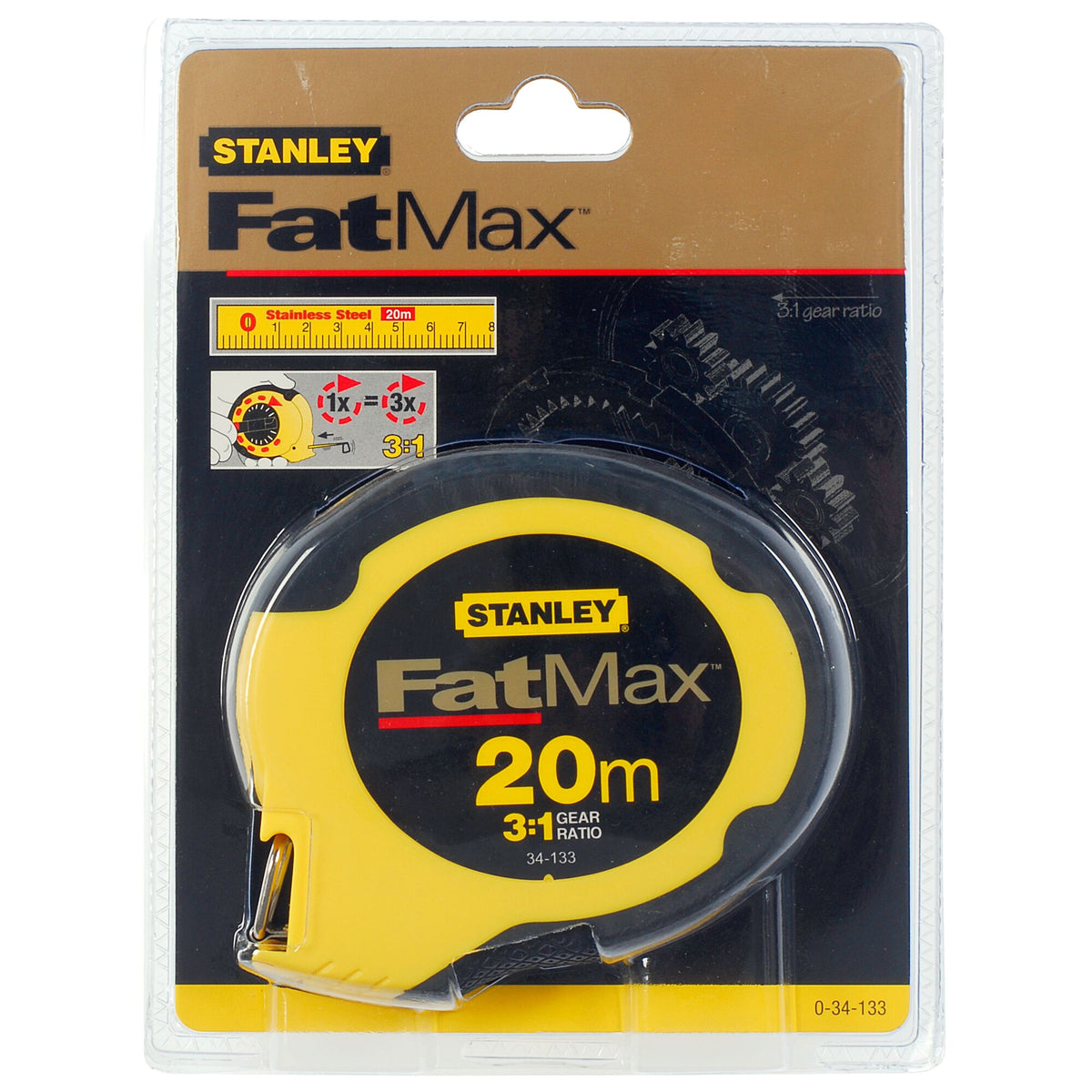 fita longa fatmax® aço inoxidável 20mx9.5mm - fechada - stanley (0-34-133) - 0-34-133