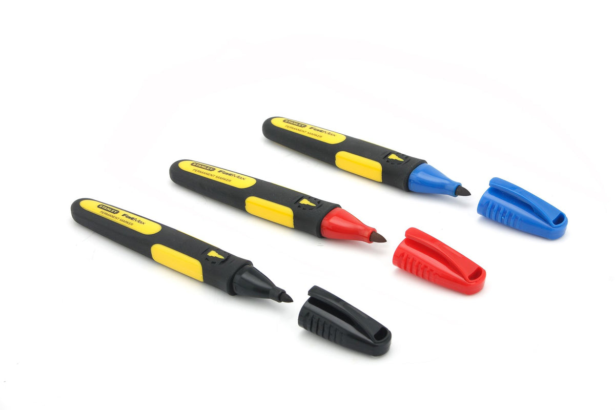 Marcador FATMAX® Ponta Biselada 3 Unidades - Preta/Vermelho/Azul - STANLEY (0-47-322) - vista 1