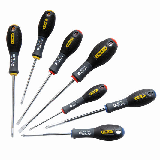conjunto chaves de fenda fatmax® plano/phillips/pozidriv -7 peças - stanley (0-65-438) - 0-65-438