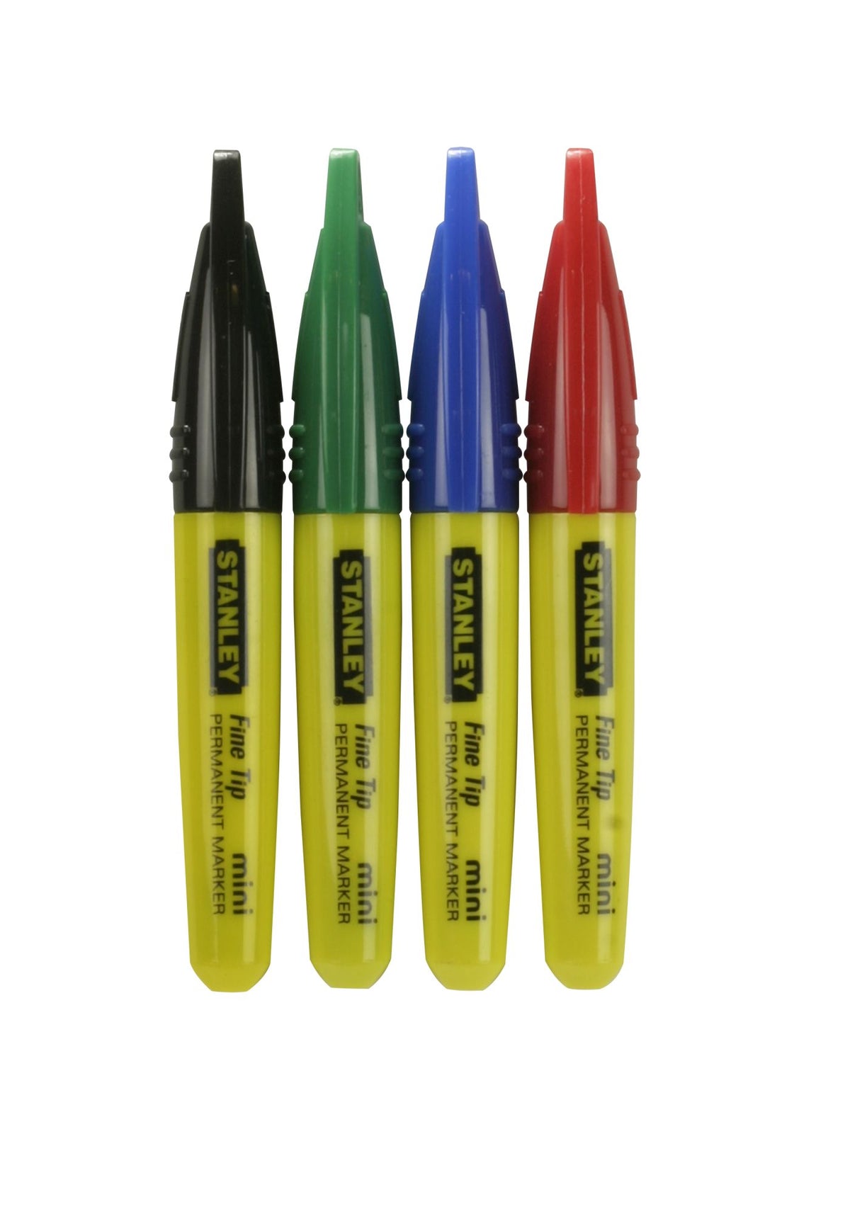 marcador mini ponta fina 72 unidades preta/vermelho/azul/verde - contenedor - stanley (1-47-329) - 1-47-329