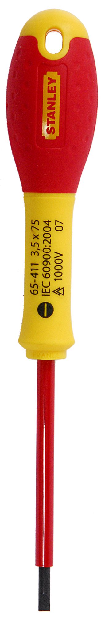 chave de fenda fatmax® plano isolado 1000v 3,5mmx75mm - stanley (1-65-411) - 1-65-411
