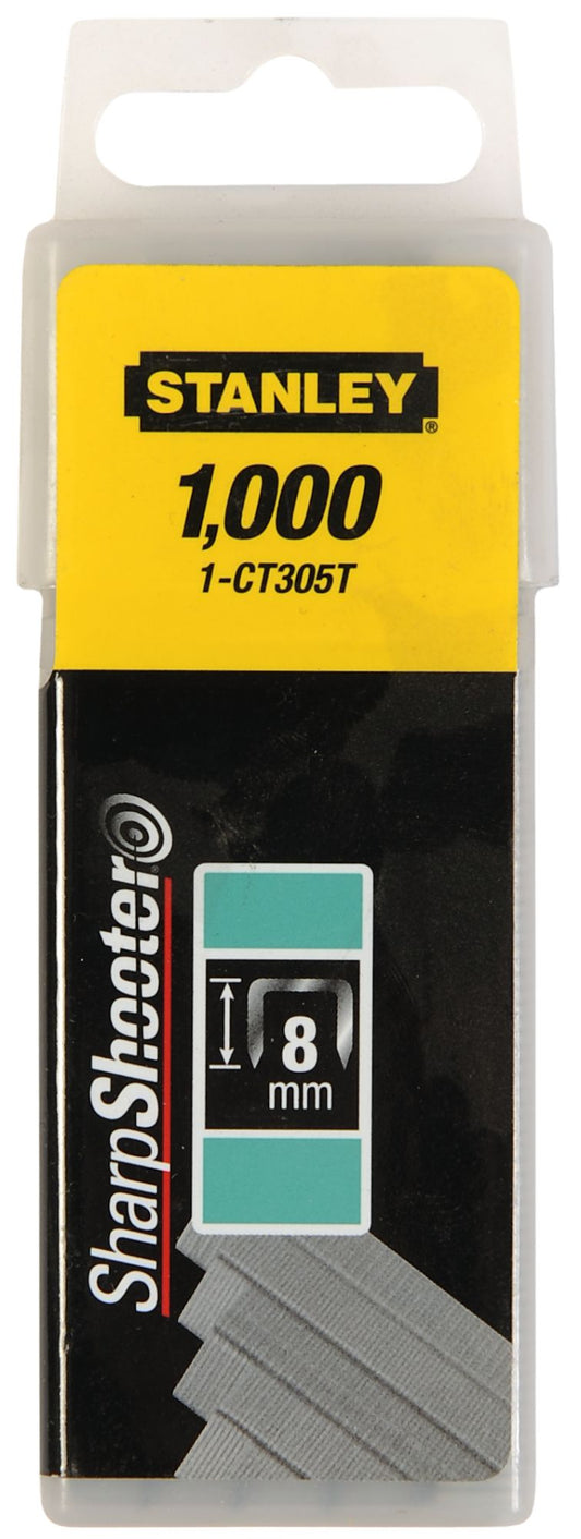 agrafo "ct" 8mm - 1000 unidades - agrafador 6-ct10x - stanley (1-ct305t) - 1-ct305t