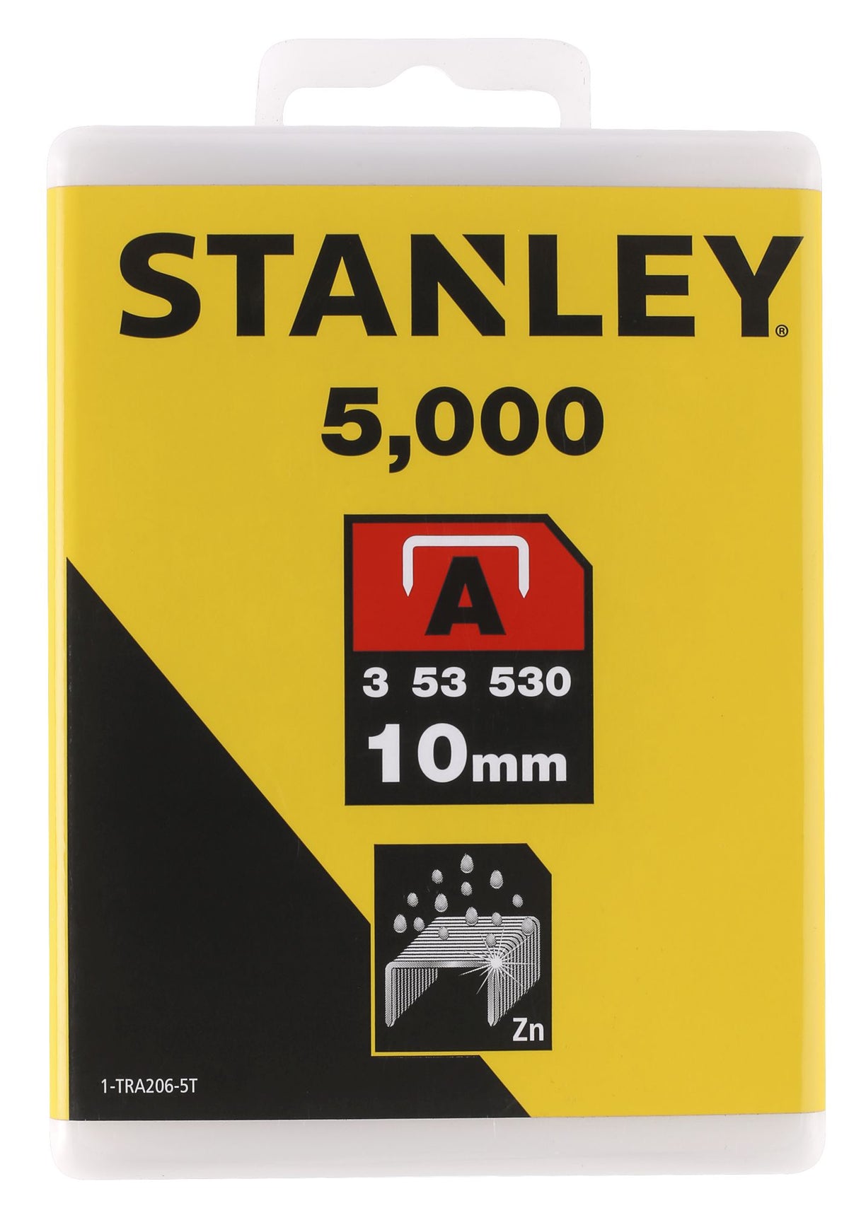 agrafo "a" (5/53/530) 10mm - 5000 unidades - stanley (1-tra206-5t) - 1-tra206-5t