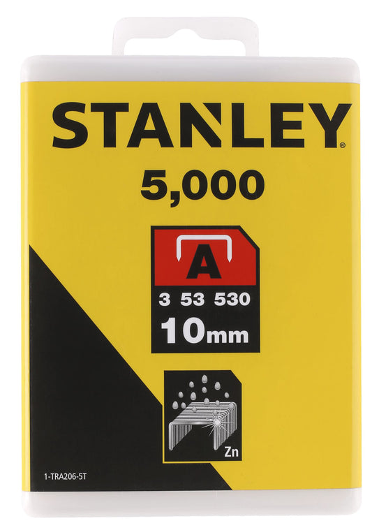 agrafo "a" (5/53/530) 10mm - 5000 unidades - stanley (1-tra206-5t) - 1-tra206-5t