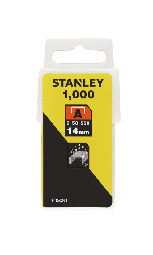 agrafo "a" (5/53/530) 14mm - 1000 unidades - stanley (1-tra209t) - 1-tra209t