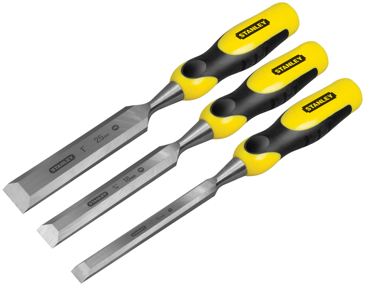 conjunto de formões dynagrip® para madeira - 3 unidades - 12mm, 18mm, 25mm - stanley (2-16-883) - 2-16-883