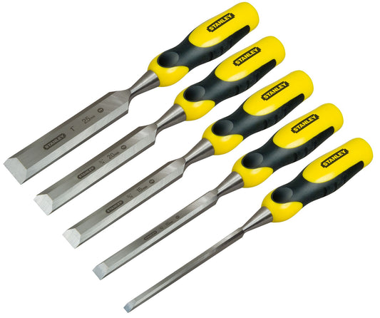 conjunto de formões dynagrip® para madeira - 5 unidades - 6mm, 10mm, 15mm, 20mm, 25mm - stanley (2-16-888) - 2-16-888