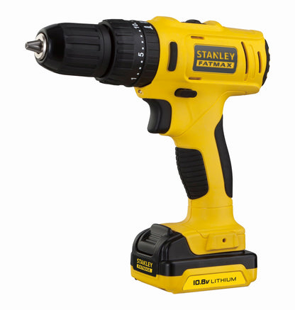 Berbequim com Percussão 10,8V, bucha 10 mm, 2 velocidades 0–400/1.500 rpm, 22.500 ipm, 26 Nm, 21 posições de binário. Inclui 2 baterias 1,5 Ah, carregador 1,25 A e mala - STANLEY (FMC021S2-QW) - vista 1