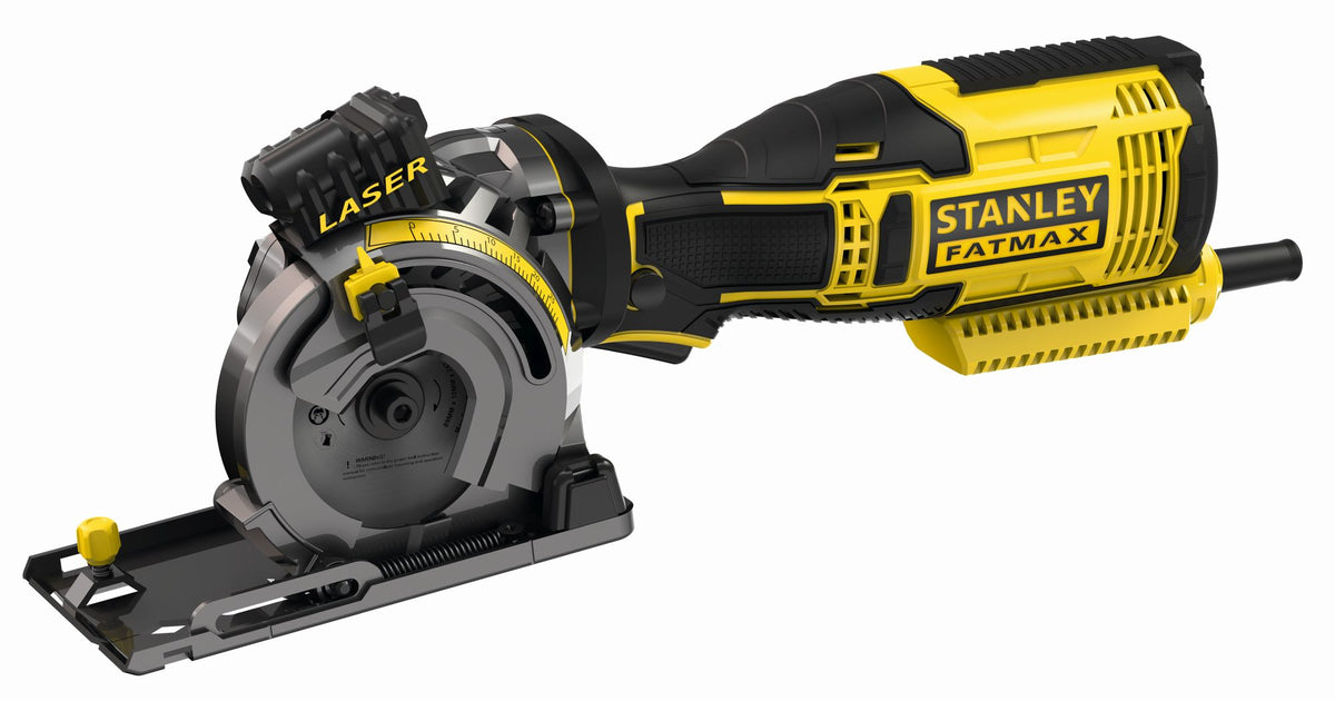 Mini-Serra Circular 650 W, disco Ø89 mm, 4.500 rpm, corte até 28,5 mm em madeira, 8 mm em telha e 3 mm em metal, guia laser. Inclui 3 lâminas para madeira, diamante e metal e mala - STANLEY (FME380K-QS) - vista 1