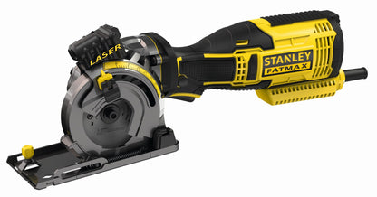 Mini-Serra Circular 650 W, disco Ø89 mm, 4.500 rpm, corte até 28,5 mm em madeira, 8 mm em telha e 3 mm em metal, guia laser. Inclui 3 lâminas para madeira, diamante e metal e mala - STANLEY (FME380K-QS) - vista 1