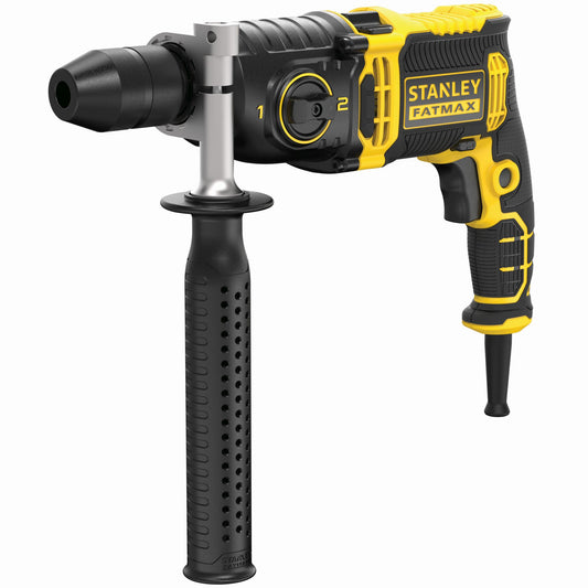 Berbequim com Percussão 1.100W, bucha metálico 13mm automático, 2 velocidades 0 - 1.100/3.200 rpm, 54.400 ipm. Inclui punho lateral e mala - STANLEY (FMEH1100K-QS) - vista 1