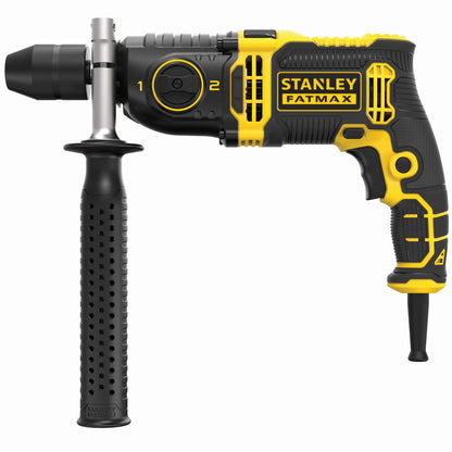 Berbequim com Percussão 1.100W, bucha metálico 13mm automático, 2 velocidades 0 - 1.100/3.200 rpm, 54.400 ipm. Inclui punho lateral e mala - STANLEY (FMEH1100K-QS) - vista 2