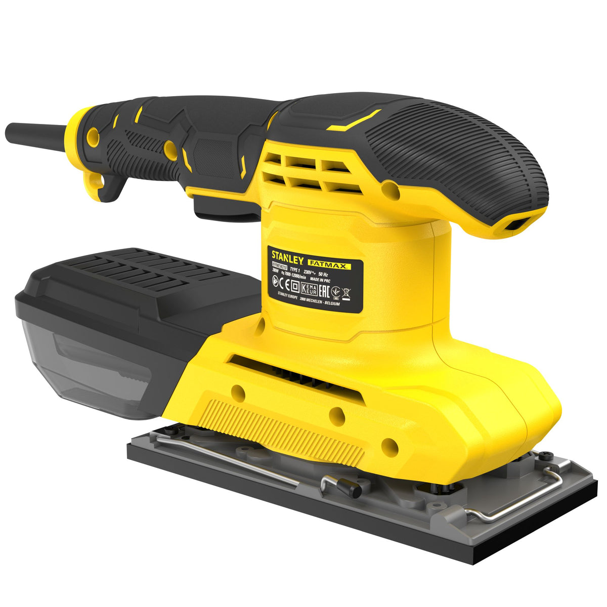 Lixadora Vibratória 280 W, base 190 × 90 mm, folha 187 × 90 mm, 7.000–12.000 rpm, órbita 2 mm e excentricidade 1 mm. Inclui folha abrasiva e mala - STANLEY (FMEW214K-QS) - vista 2