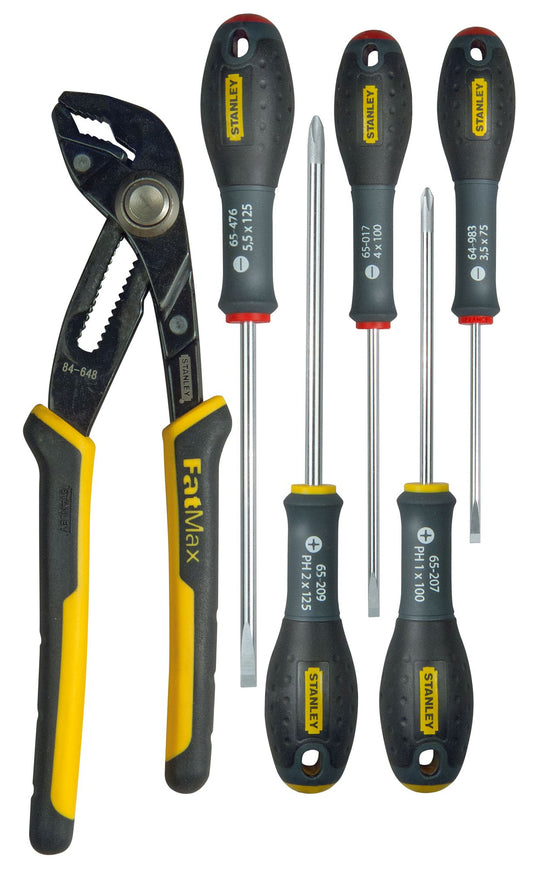 conjunto chaves de fenda fatmax® plano/phillips/alicate pico de loro - 7 peças - stanley (fmht0-62639) - fmht0-62639