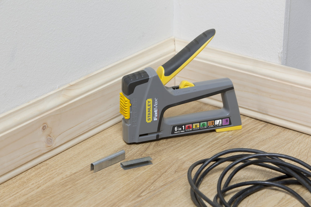 multi-agrafador fatmax® tr45 6 em 1 - agrafos "a" / "g" / "h" / cabos / pregos "j" / "9" - stanley (fmht6-70868) - fmht6-70868