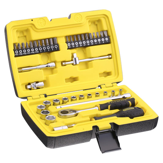 conjunto de roquete y chaves de caixa fatmax® 1/4" 120 dientes - 42 peças - stanley (fmmt82683-1) - fmmt82683-1