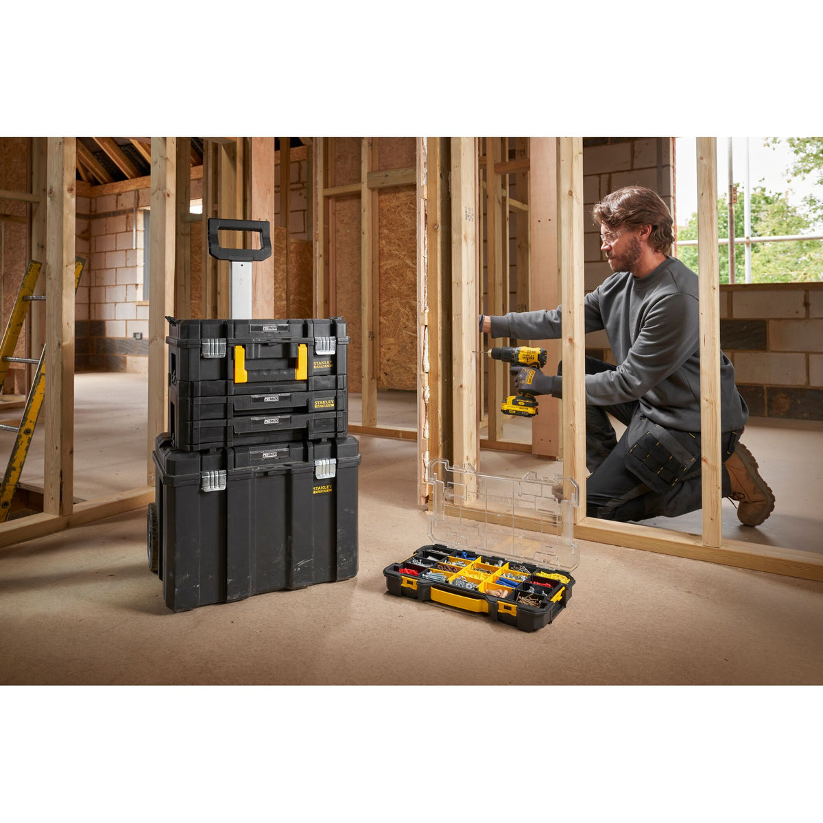 Set Organizador FATMAX® PRO-STACK™ - 1 Organizador 2/3 - 43,5cm, 2 Organizadores 1/3 - 23cm - STANLEY (FMST61150-1) - vista 3