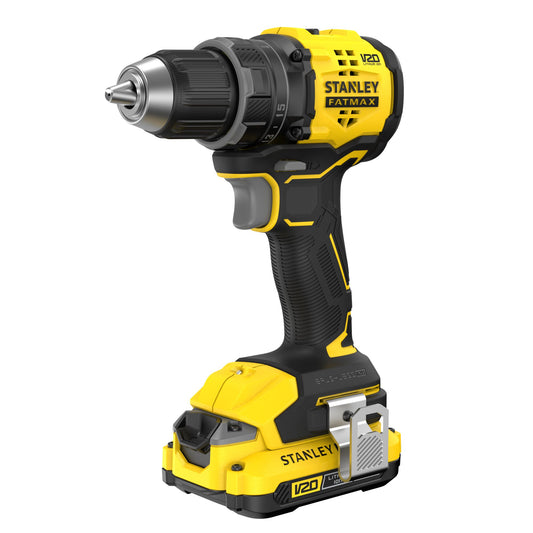 Berbequim Aparafusador BRUSHLESS V20 Li-Ion 18V 60Nm, bucha metálica 13mm, 15 + 1 posições de torque, 2 velocidades 600/1.900 rpm. Inclui 2 baterias Li-Ion 2Ah, carregador 1.25A e mala PROSTACK. - STANLEY (SFMCD714D2T-QW) - vista 1