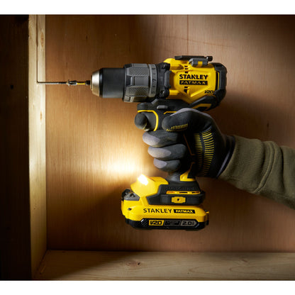 berbequim com percussão brushless v20 li-ion 18v 80nm, bucha metálica 13mm, 15 + 2 posições de torque, 2 velocidades 500/2.000 rpm, 34.000 ipm. sem carregador/bateria. - stanley (sfmcd726b-xj) - sfmcd726b-xj