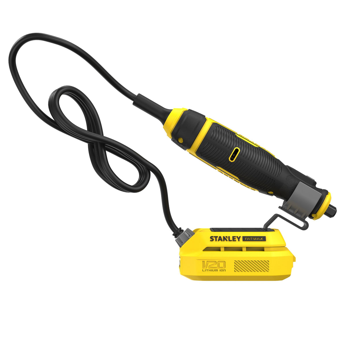 Mini-ferramenta V20 Li-Ion 18V, velocidade variável 6.700 - 34.000 rpm, Pinça universal de 3,2 mm, comprimento do cabo 120cm. Sem bateria/carregador - STANLEY (SFMCE030B-XJ) - vista 2
