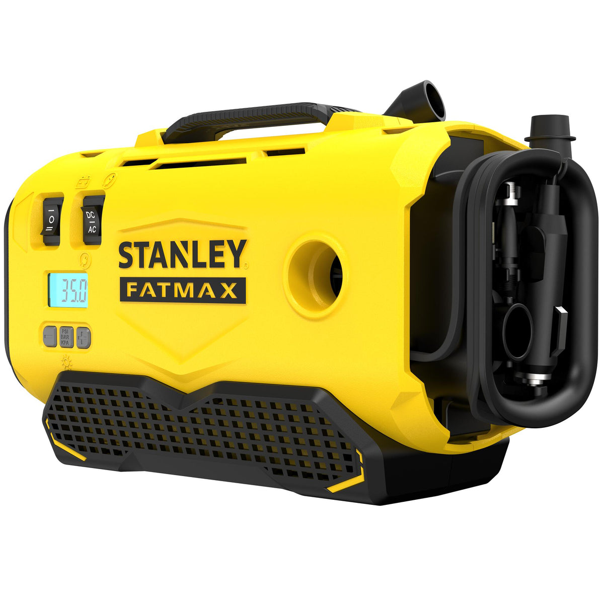 Insuflador de Ar V20 18 V, alimentação CA 230 V ou CC 12/18 V, pressão até 160 PSI (11,03 bar), visor digital e desligamento automático. Sem bateria nem carregador - STANLEY (SFMCE520B-QW) - vista 4