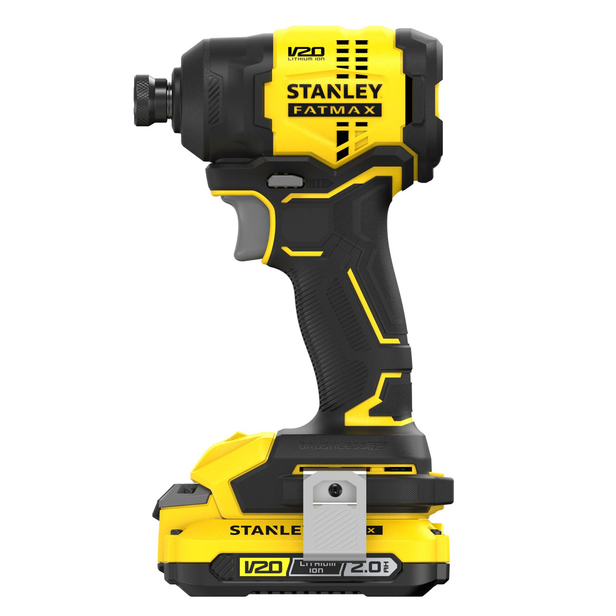 Aparafusador de Impacto BRUSHLESS V20 Li-Ion 18V 170Nm, porta-pontas 1/4' (6,35mm), 1 velocidade 0-2.800 rpm, 3,500 ipm. Inclui 1 bateria de Li-Ion 2Ah, carregador de 1,25A e mala ProStack. - STANLEY (SFMCF811D1T-QW) - vista 2