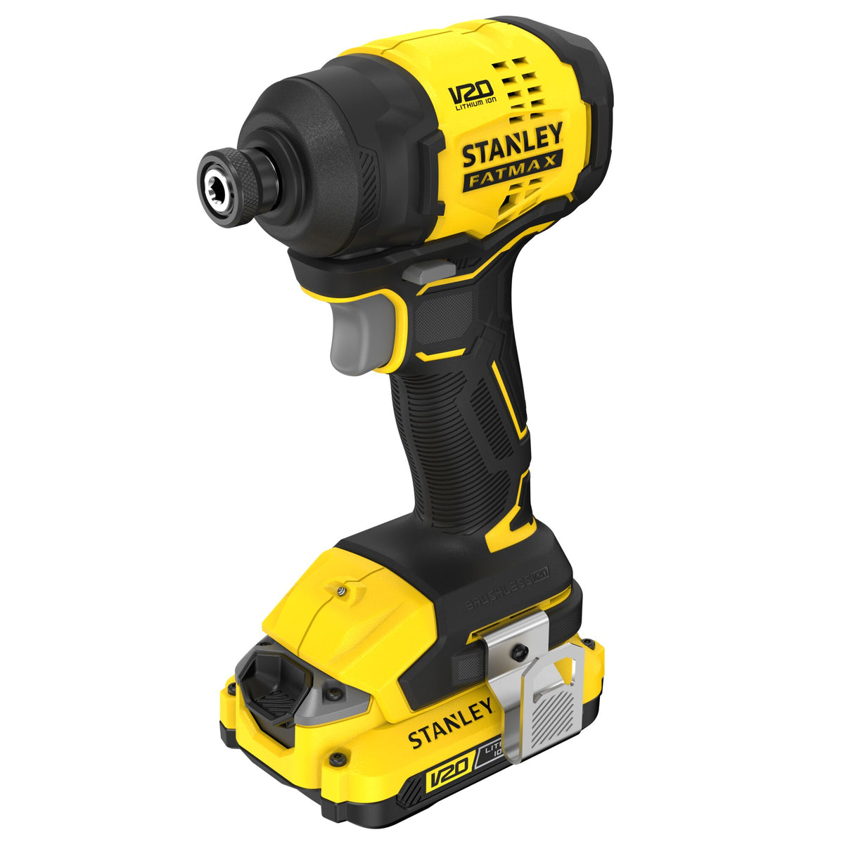 Aparafusador de Impacto BRUSHLESS V20 Li-Ion 18V 170Nm, porta-pontas 1/4' (6,35mm), 1 velocidade 0-2.800 rpm, 3,500 ipm. Inclui 1 bateria de Li-Ion 2Ah, carregador de 1,25A e mala ProStack. - STANLEY (SFMCF811D1T-QW) - vista 3