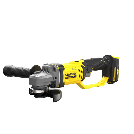 Rebarbadora V20 Li-Ion 18V 115mm, velocidade 9.000 rpm, arranque suave, interruptor de gatilho com bloqueio de segurança. Inclui punho lateral, chave para disco. Sem carregador/bateria. - STANLEY (SFMCG300B-XJ) - vista 1