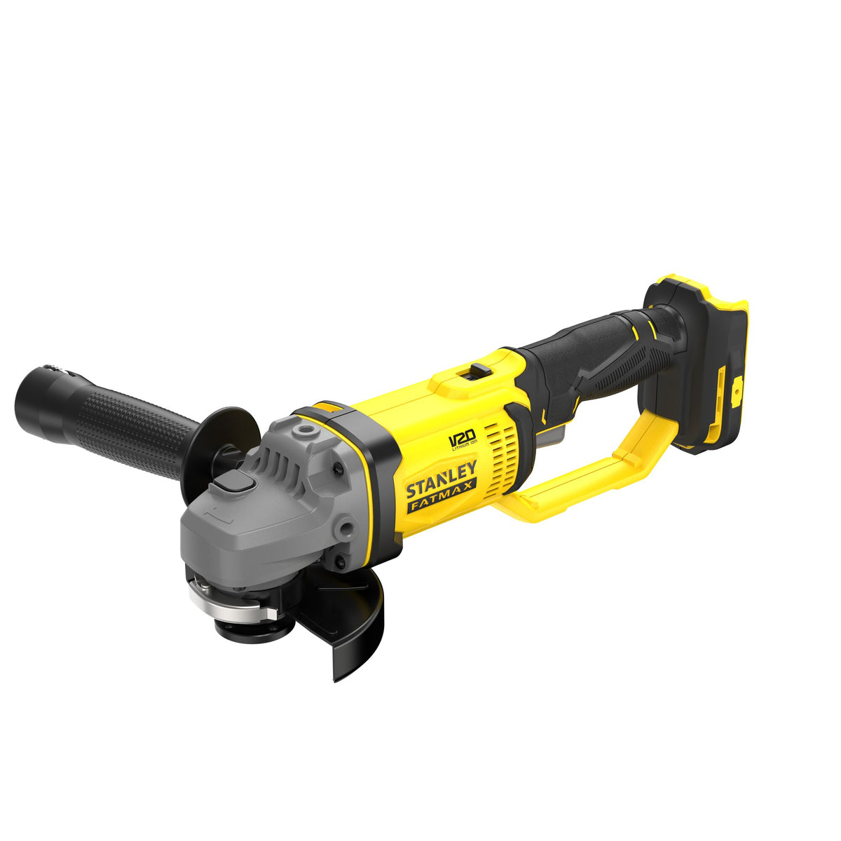 Rebarbadora V20 Li-Ion 18V 115mm, velocidade 9.000 rpm, arranque suave, interruptor de gatilho com bloqueio de segurança. Inclui punho lateral, chave para disco. Sem carregador/bateria. - STANLEY (SFMCG300B-XJ) - vista 3