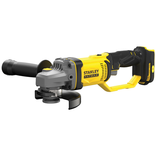Rebarbadora V20 18 V, disco 125 mm, 9.000 rpm, rosca M14, arranque suave e interruptor com bloqueio de segurança. Inclui punho lateral e chave de disco. Sem bateria nem carregador - STANLEY (SFMCG400B-XJ) - vista 1