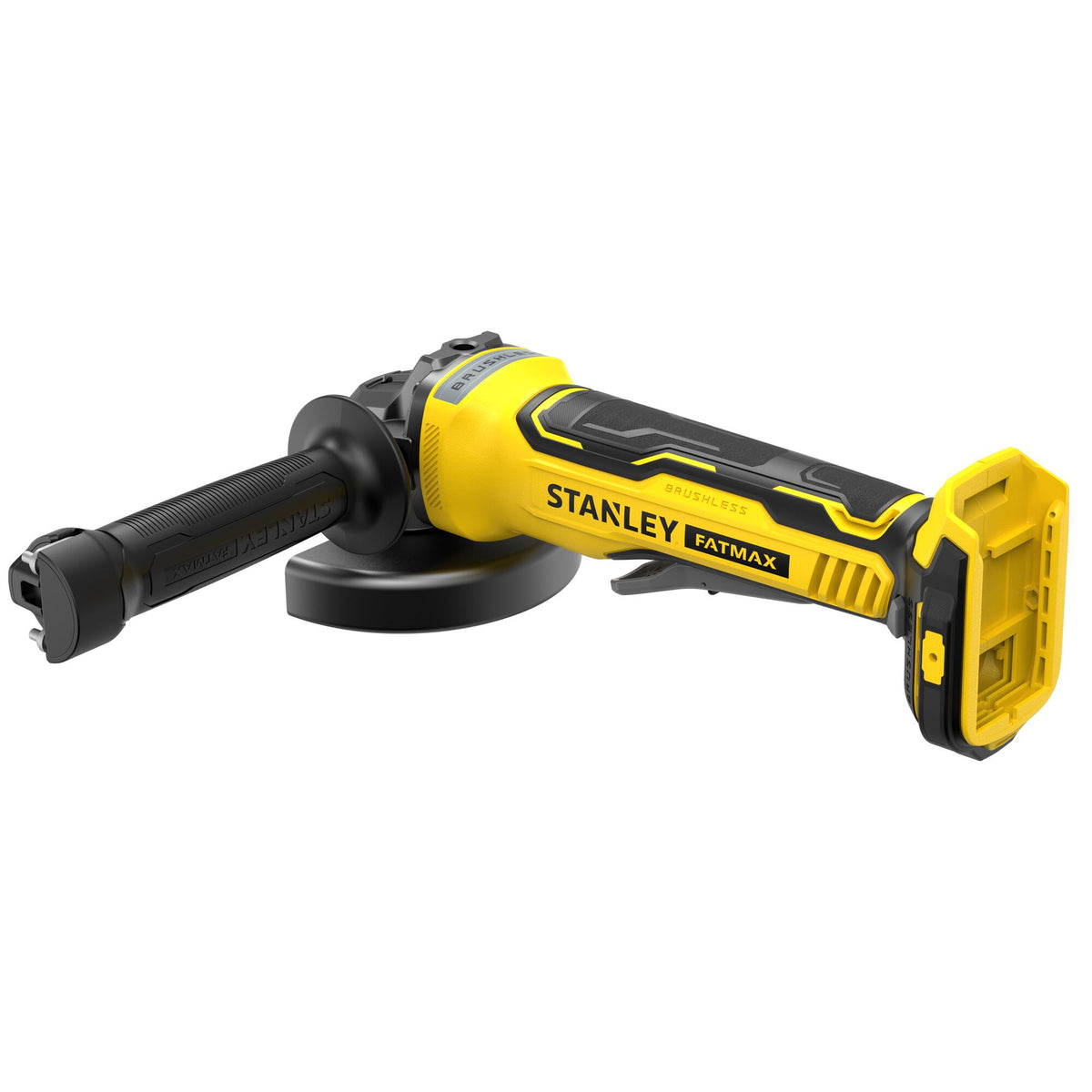 Rebarbadora Brushless V20 18 V, disco 125 mm, 8.000 rpm, rosca M14, arranque suave, travão eletrónico e interruptor homem-morto. Inclui punho lateral e chave. Sem bateria nem carregador - STANLEY (SFMCG700B-XJ) - vista 4