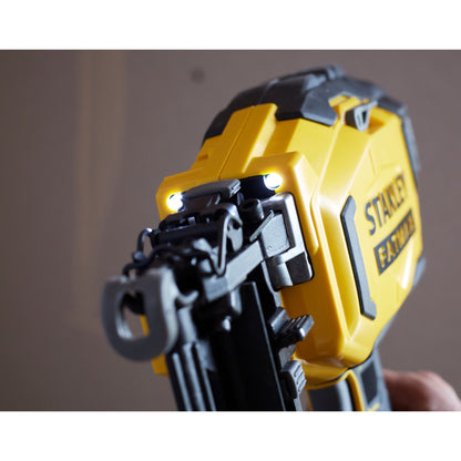 pregadora de acabamentos v20 18 v, 16 ga, pregos 25–64 mm, ø1,6 mm, capacidade 100, energia 60 j, disparo sequencial, desobstrução sem ferramentas e led. sem bateria nem carregador - stanley (sfmcn616b-xj) - sfmcn616b-xj