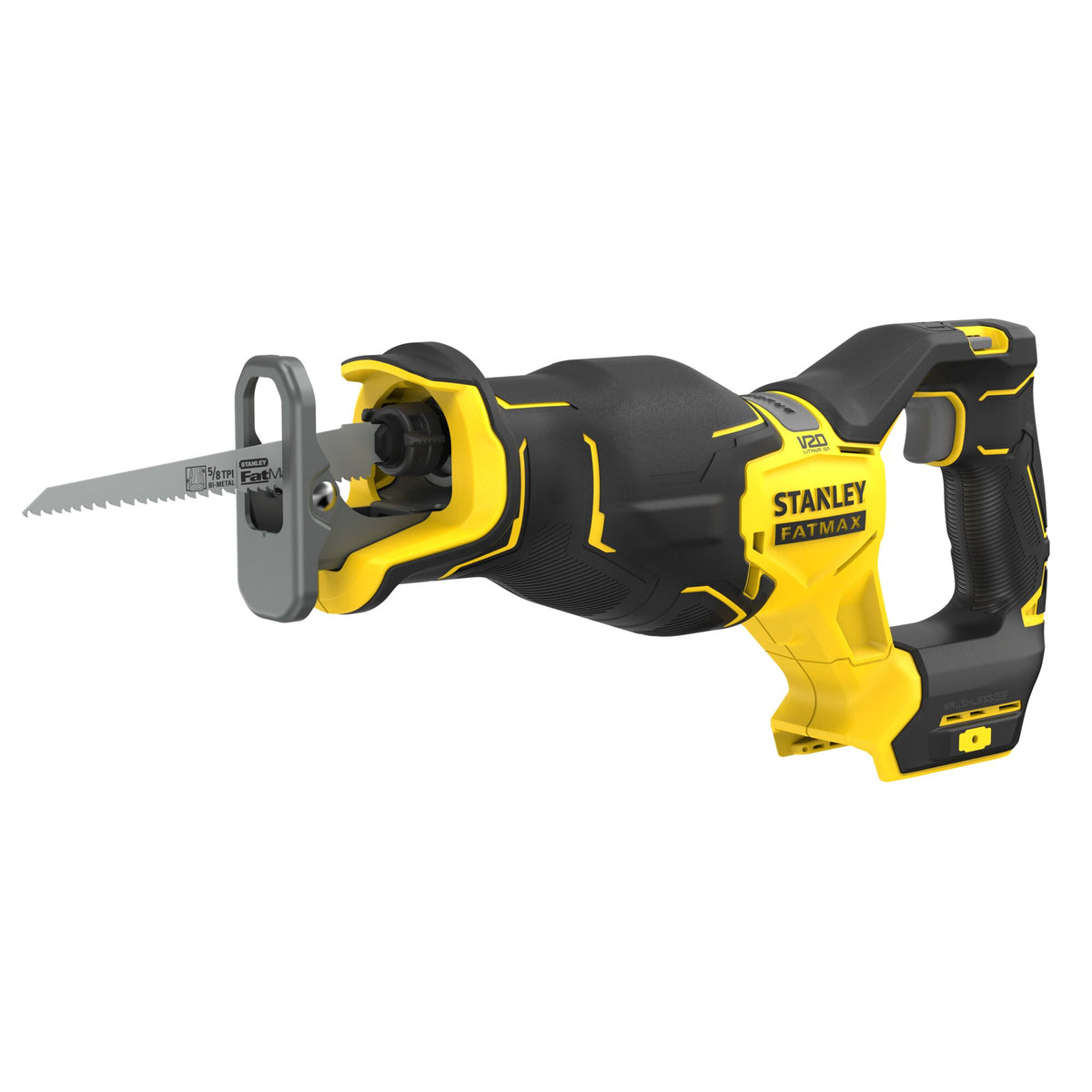 Serra Sabre BRUSHLESS V20 Li-Ion 18V, 2 velocidades 0 - 2.300/3.200 cpm, dimensão do golpe 28,5mm,com braçadeira de ramo. Sem carregador/bateria. - STANLEY (SFMCS311B-XJ) - vista 1