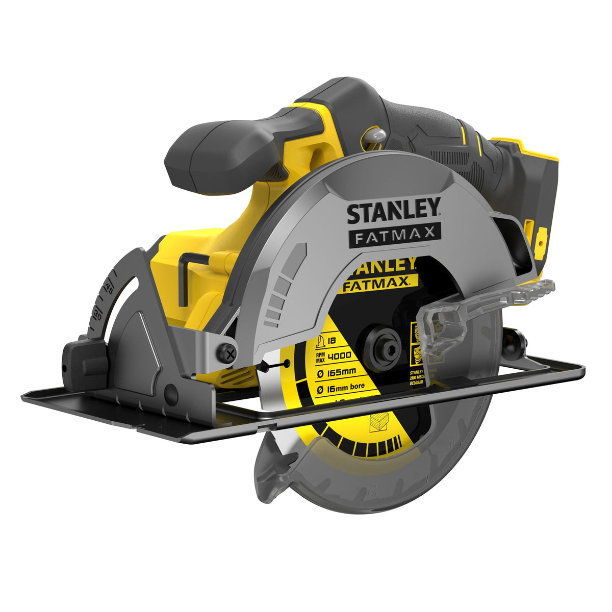 Serra Circular V20 Li-Ion 18V Ø165mm, velocidade 4.000 rpm, profundidade de corte 54mm. Inclui 1 disco TCT 18T Ø165 x 16mm. Sem carregador/bateria - STANLEY (SFMCS500B-XJ) - vista 1