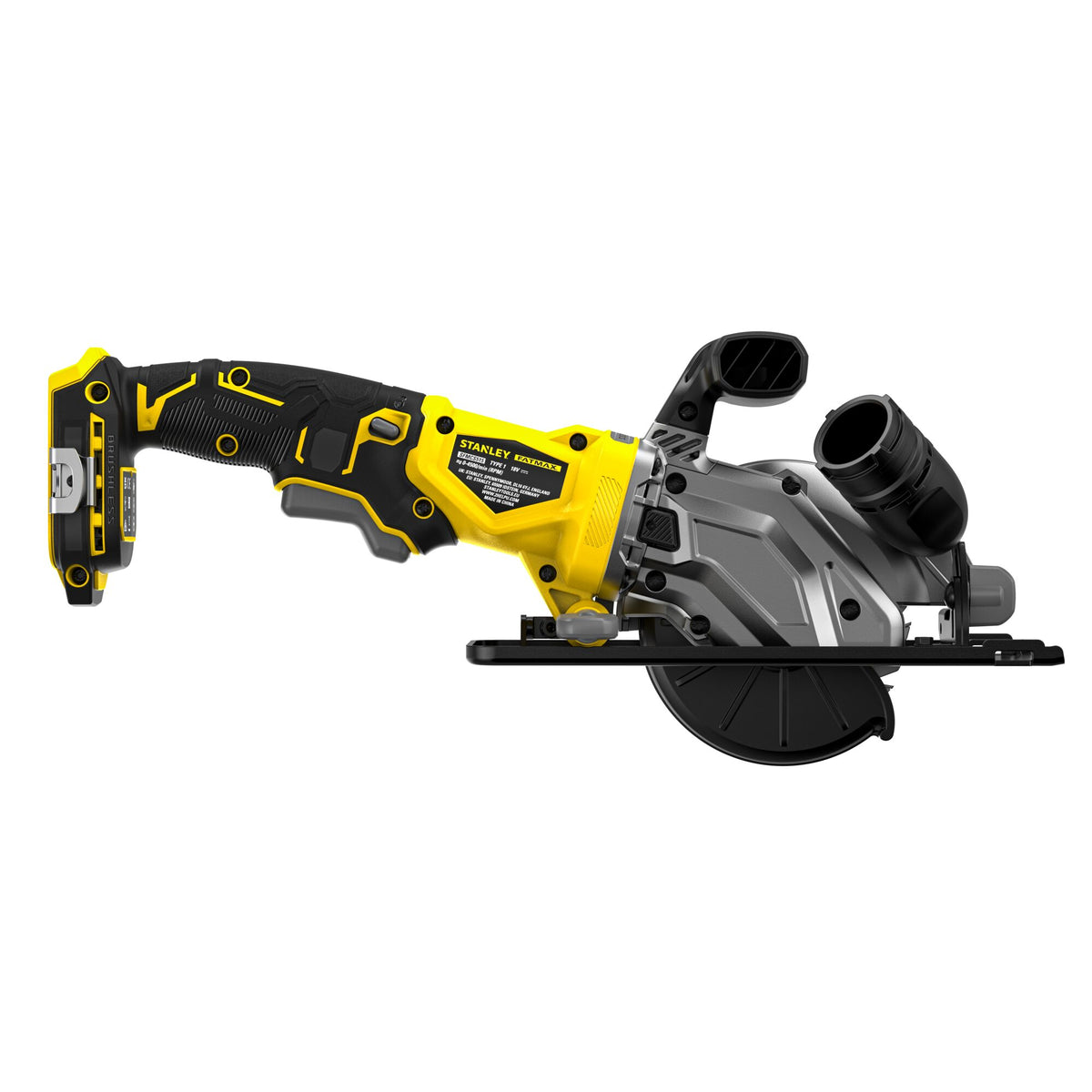 serra circular de mão brushless v20 li-ion 18v ø115mm, velocidade 4.500 rpm, profundidade de corte 38mm. sem carregador/bateria - stanley (sfmcs515b-xj) - sfmcs515b-xj