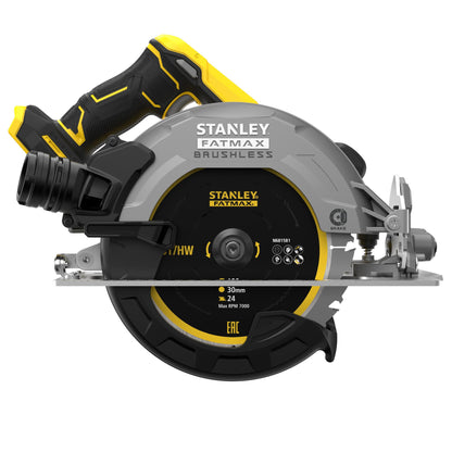 Serra Circular BRUSHLESS V20 Li-Ion 18V Ø190mm, velocidade 5.000 rpm, profundidade de corte 65mm, capacidade de bisel 0 - 56°. IncluI 1 disco TCT 24T Ø190 x 30mm. Sem carregador/bateria. - STANLEY (SFMCS550B-XJ) - vista 2