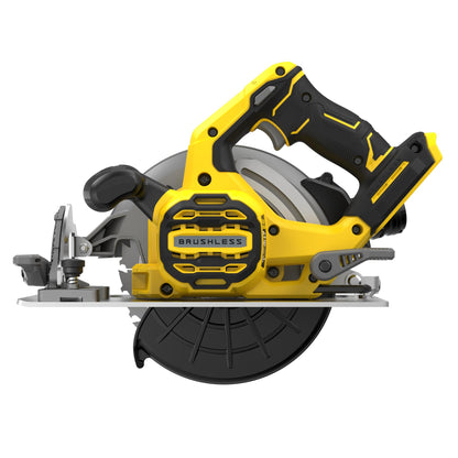 Serra Circular BRUSHLESS V20 Li-Ion 18V Ø190mm, velocidade 5.000 rpm, profundidade de corte 65mm, capacidade de bisel 0 - 56°. IncluI 1 disco TCT 24T Ø190 x 30mm. Sem carregador/bateria. - STANLEY (SFMCS550B-XJ) - vista 3