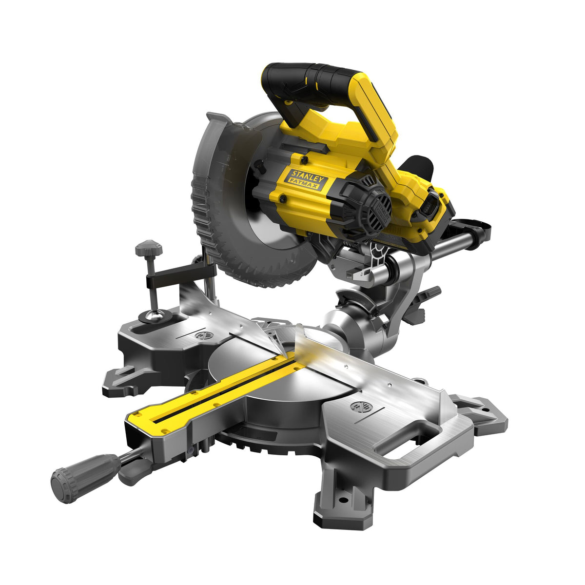 Serra de Esquadria V20 18 V, disco Ø190 mm (furo 16 mm), 3.800 rpm, corte por sombra, bisel 0–47°, profundidade 90 mm, largura 216 mm. Inclui disco TCT 40 dentes, bateria 4 Ah e carregador 2 A - STANLEY (SFMCS701M1-QW) - vista 1