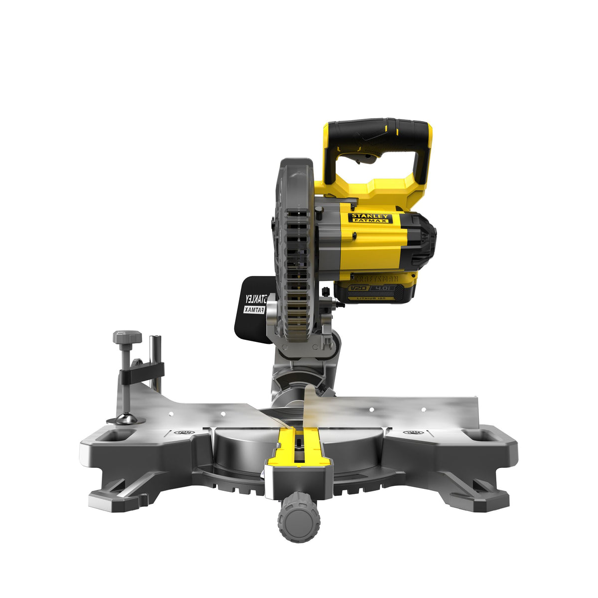 Serra de Esquadria V20 18 V, disco Ø190 mm (furo 16 mm), 3.800 rpm, corte por sombra, bisel 0–47°, profundidade 90 mm, largura 216 mm. Inclui disco TCT 40 dentes, bateria 4 Ah e carregador 2 A - STANLEY (SFMCS701M1-QW) - vista 2
