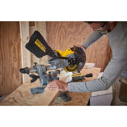 Serra de Esquadria V20 18 V, disco Ø190 mm (furo 16 mm), 3.800 rpm, corte por sombra, bisel 0–47°, profundidade 90 mm, largura 216 mm. Inclui disco TCT 40 dentes, bateria 4 Ah e carregador 2 A - STANLEY (SFMCS701M1-QW) - vista 4
