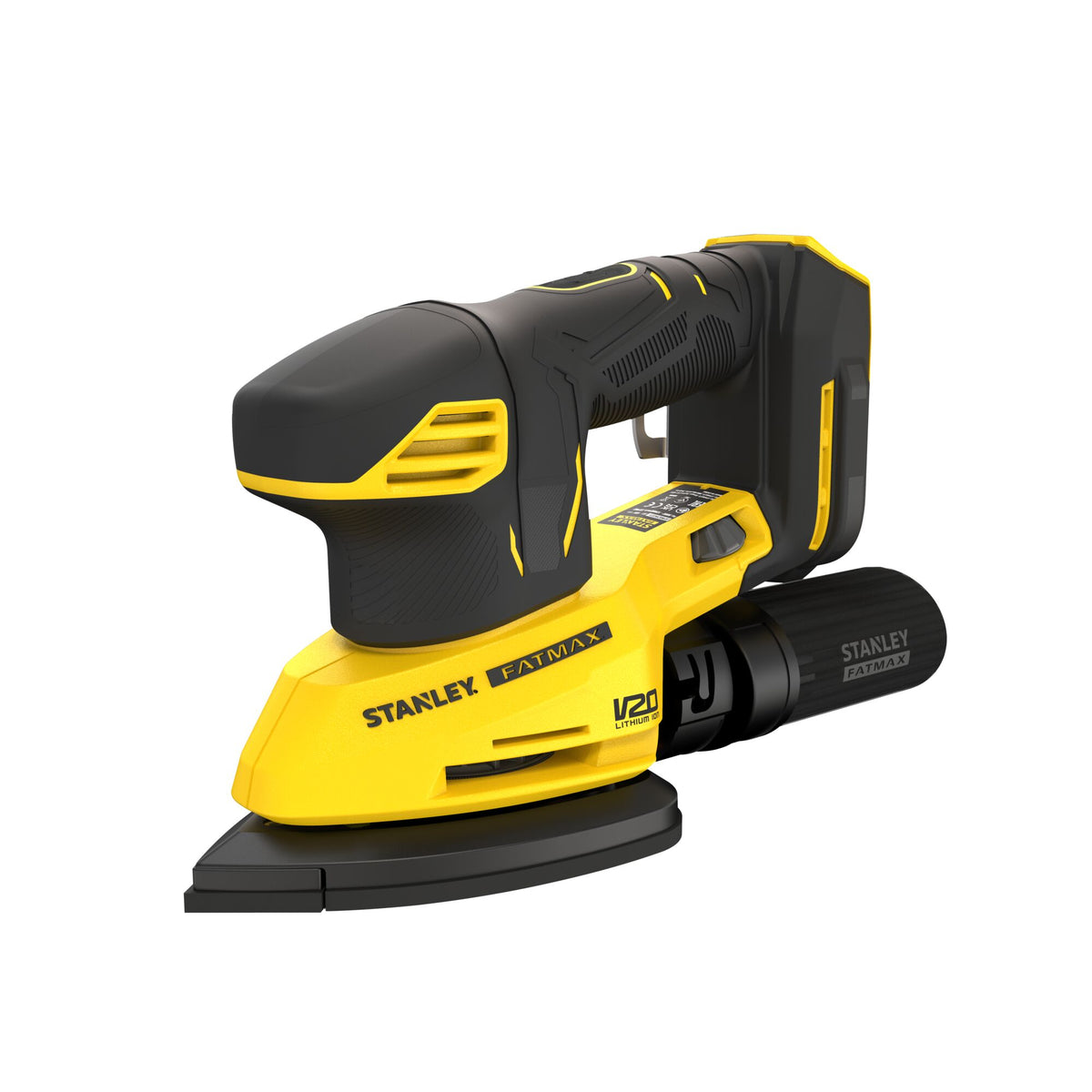 Lixadora de Detalhes V20 Li-Ion 18V, velocidade 9.000 - 12.000 opm, conexão para aspiradores. Inclui saco para pó, 3 folhas para lixar e 2 acessórios para detalhes. Sem carregador/bateria - STANLEY (SFMCW221B-XJ) - vista 1