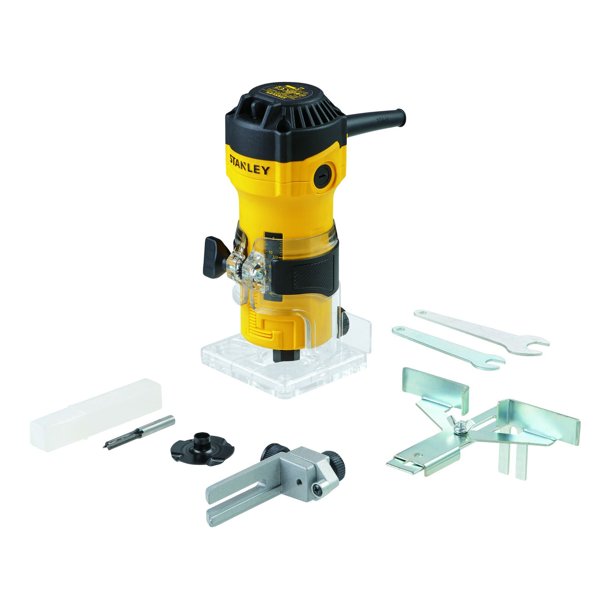 faceadora 550w 6mm , velocidade 35.000 rpm, máx
diâmetro fresa 26mm. inclui fresa reta, 2 chaves, guia paralela, guia de corte e gabarito - stanley (st55-qs) - st55-qs