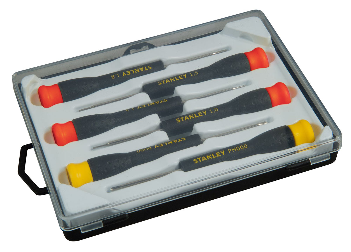 conjunto chaves de fenda precisão pequenhos plano/phillips - 6 peças - stanley (stht0-62631) - stht0-62631