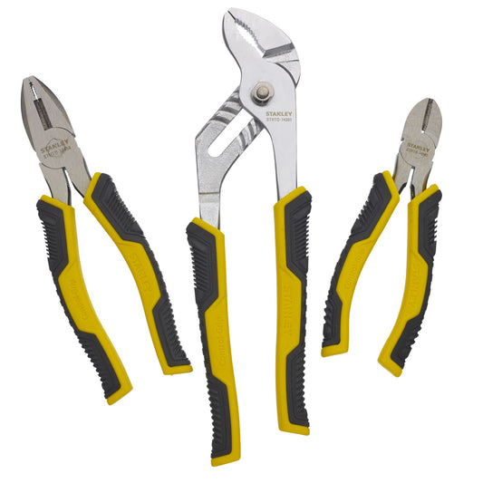 alicates dynagrip® - 3 peças - universal 180mm/diagonal 150mm/cremaheira 250mm - stanley (stht0-74471) - stht0-74471