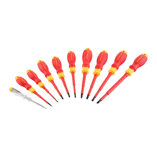 Conjunto Chaves de Fenda Eletricista Isolado 1000v FATMAX® Pozidriv/Plano/Phillips/Buscapolos - 10 Peças - STANLEY (STHT60032-0) - vista 1