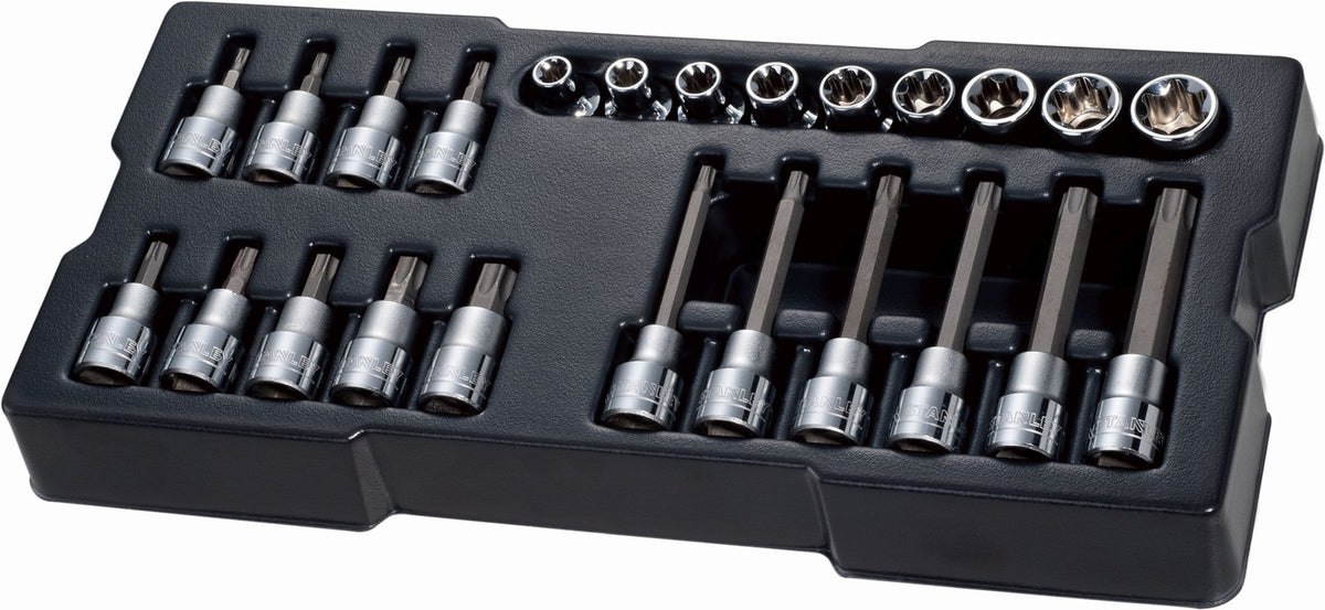 módulo de mecânica métrica transmodule system™ 1/2" chaves de caixa - 24 peças - 24 pontas - stanley (stmt1-74176) - stmt1-74176