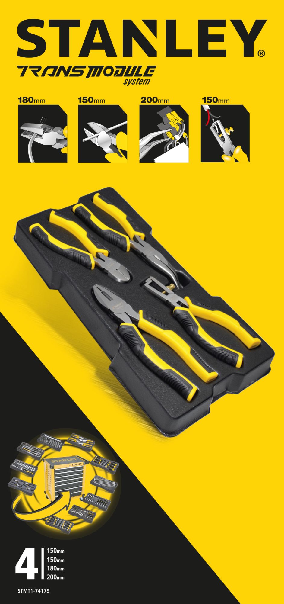 Módulo de Alicates TRANSMODULE SYSTEM™ CONTROL GRIP® - 4 Peças - STANLEY (STMT1-74179) - vista 2
